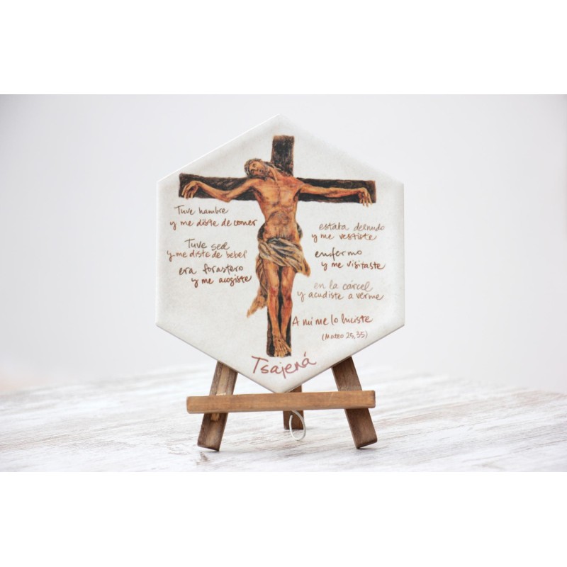 Azulejo: Jesús sediento. A mí me lo hiciste. AZU3104 · ARTE3104