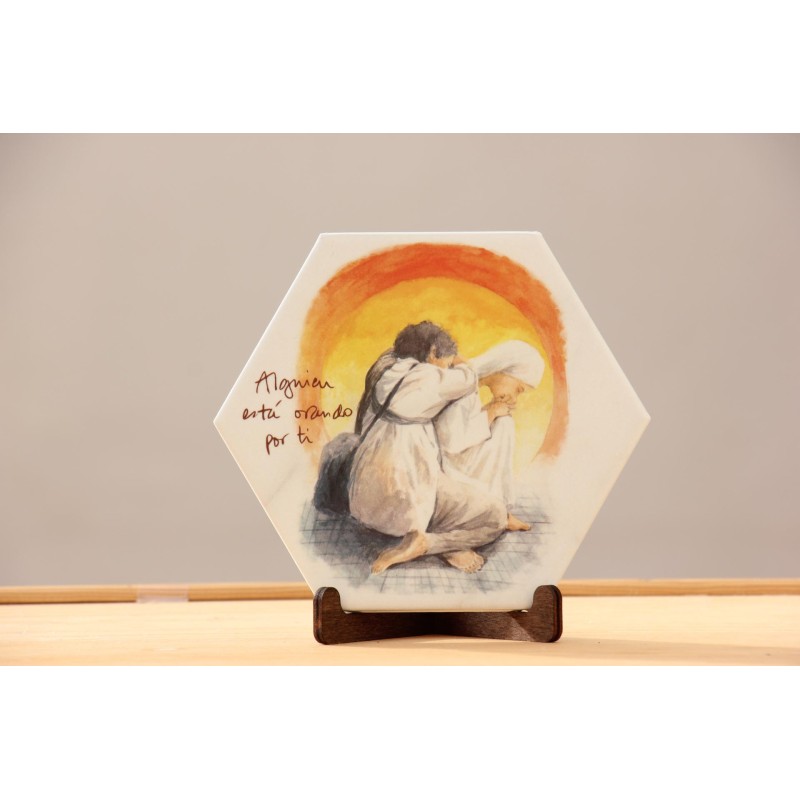 Azulejo- Peregrino Orado Alguien está orando por ti · AZU3203 · ARTE3203