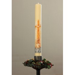Cirio Bautismo de Jesús 7*70. PINTADO A MANO. CiP009-7