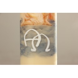 Cirio Bautismo de Jesús 7*70. PINTADO A MANO. CiP009-7