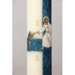 Cirio Pascual Adán y Eva 7*70. PINTADO A MANO. CiP010-7