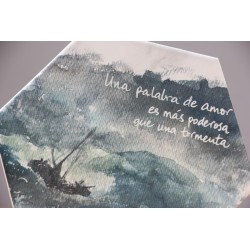 Azulejo Una palabra de amor es más poderosa que una tormenta · AZU3207 · ARTE3207