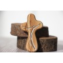 Cruz de mano de madera de olivo pintada | Pequeña