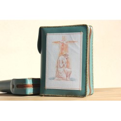 Funda de Biblia del Bautismo. Cremallera. Verde oscuro. ARTESANO. BIB003 · ARTE10003