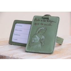 Etiqueta equipaje. Bella Pastora. Verde oscuro. Pintada a mano.-ARTESANO. Equ-BEP-Veo · REG1001