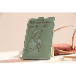 Etiqueta equipaje. Bella Pastora. Verde oscuro. Pintada a mano.-ARTESANO. Equ-BEP-Veo · REG1001