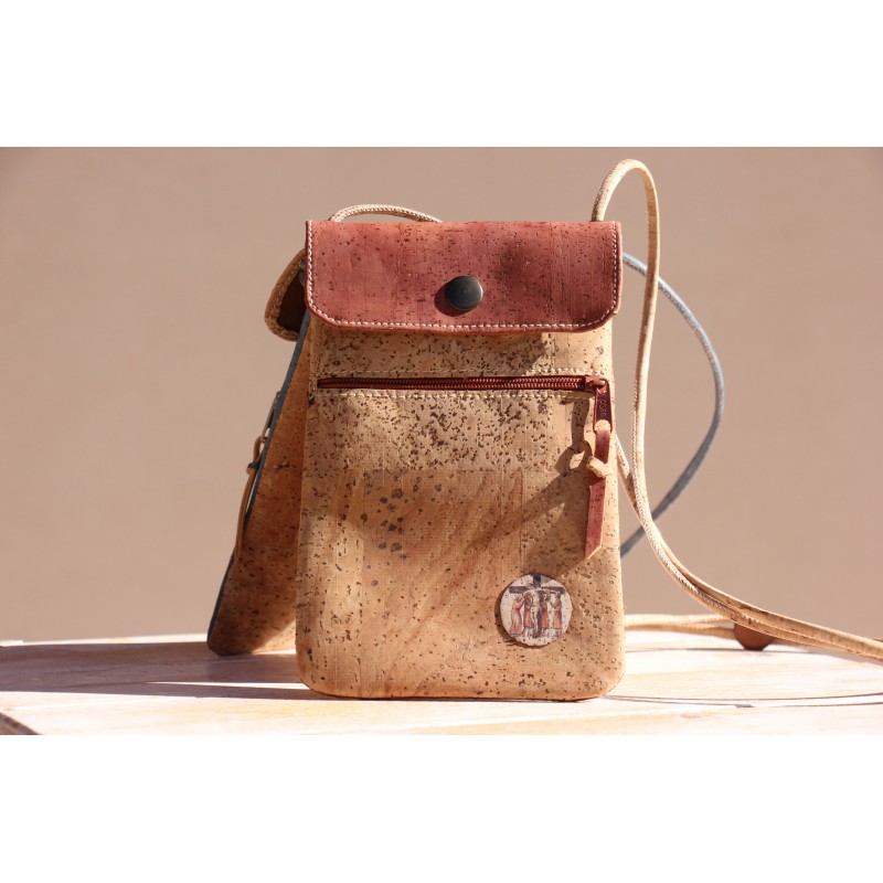 Bolso móvil de corcho. Cruz de los cuatro. ARTESANO. BOL-mov-ROJ · REG200