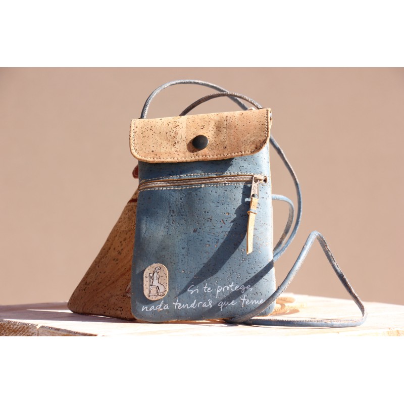 Bolso móvil de corcho. Bella Pastora. ARTESANO. BOL-mov-AZU · REG201