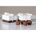 Cofre cubo con lazo | 4 trufas