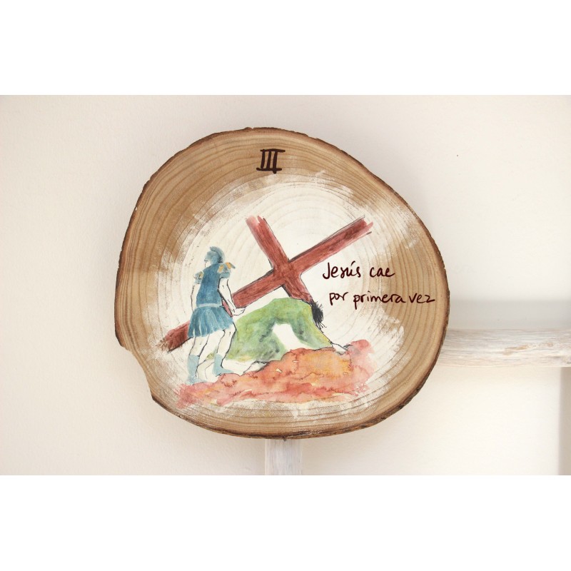 III ESTACIÓN con nombre. Jesús cae por primera vez. VIA-3T