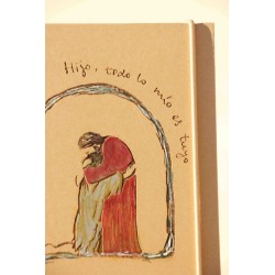 108-HIJO PRÓDIGO. PINTADO A MANO. A5 espiral kraft con elástico natural. PRO-204-pin · PAP0108