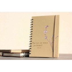 203-ALGO NUEVO ESTÁ BROTANDO. PINTADO A MANO. A5 espiral kraft con elástico. ALG-204-pin · PAP203