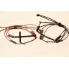 Pulsera cruz cuero 1001