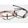 Pulsera cruz cuero 1001