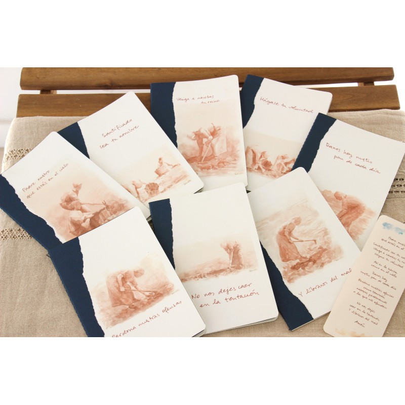 405-PADRE NUESTRO. Perdona nuestras ofensas. ACUARELA A5 kraft finito con marcapáginas. PAD-6-507 ·