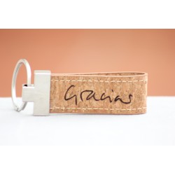 Llavero grabado corcho GRACIAS · LLA-ll2. Mod0856