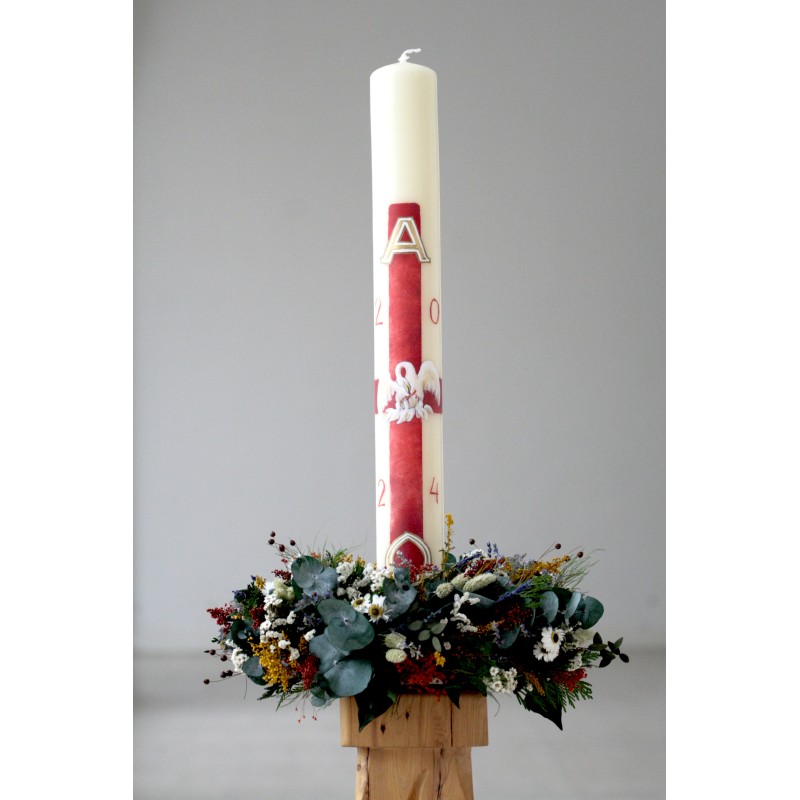 Cirio Pelícano 8*80. PINTADO A MANO. CiP002-8