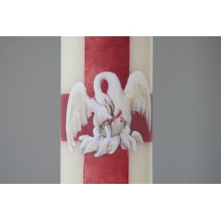 Cirio Pelícano 8*80. PINTADO A MANO. CiP002-8