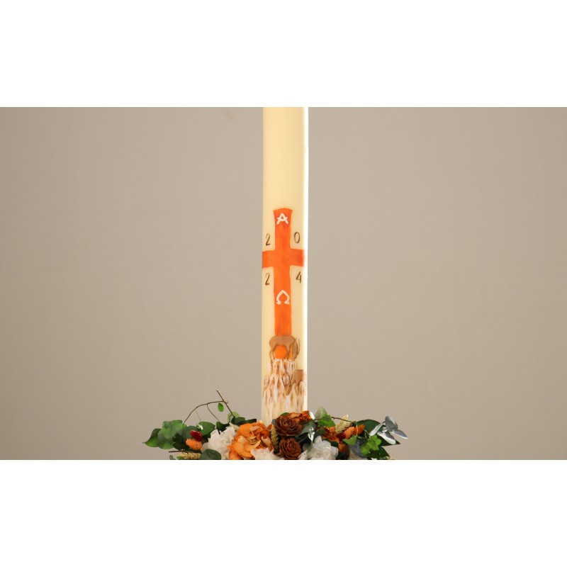 Cirio Cierva 7*70. PINTADO A MANO. CiP003-7