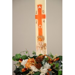 Cirio Cierva 8*80. PINTADO A MANO. CiP003-8