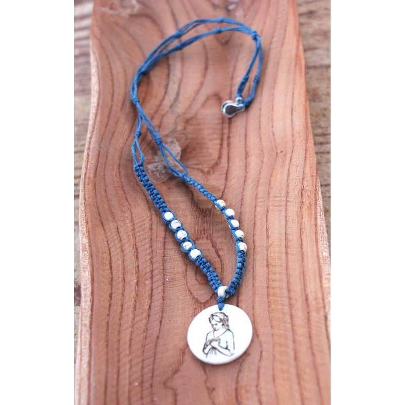 Colgante piedra 1412 azul bella pastora