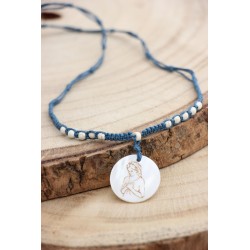 Colgante piedra 1412 azul bella pastora