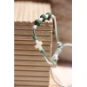 Pulsera cruz, verde y blanca 1131