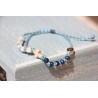 Pulsera piedra azul blanca Mod1613