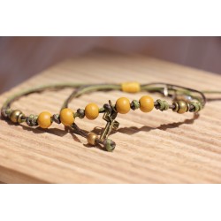 Pulsera hilo verde-mostaza Mod0044 /5/