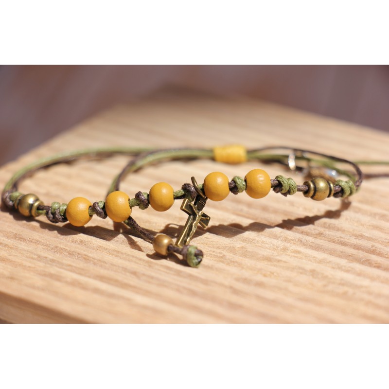 Pulsera hilo verde-mostaza Mod0044 /5/