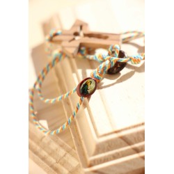 Colgante cruz olivo tricolor 1313