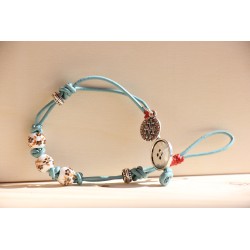 Pulsera cuero-cerámica 1205