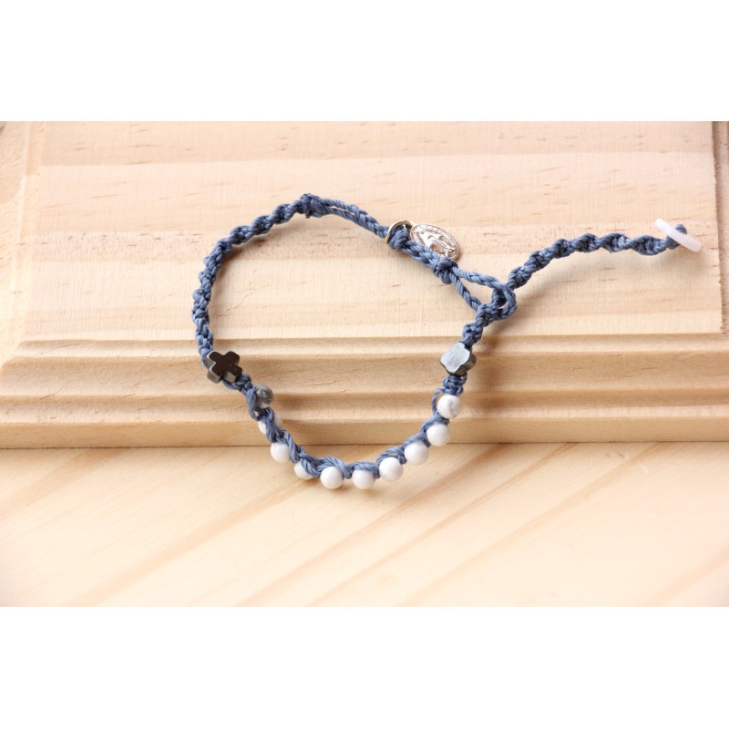 Pulsera decenario piedra blanca 1615