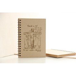 606-CRUZ DE CUATRO. A5 espiral hojas recicladas kraft natural. CUA-210-NAT · PAP606