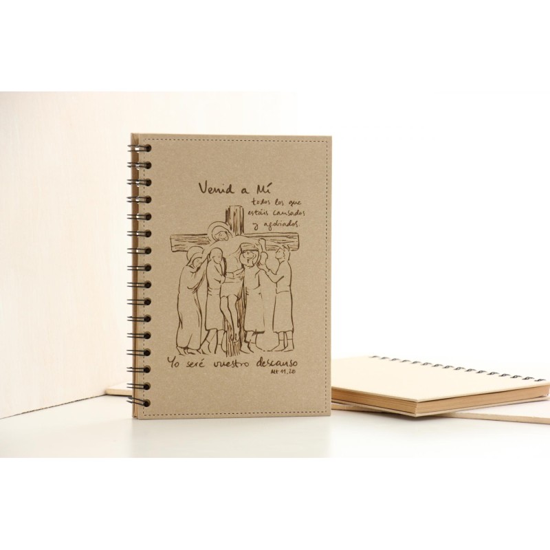 606-CRUZ DE CUATRO. A5 espiral hojas recicladas kraft natural. CUA-210-NAT · PAP606