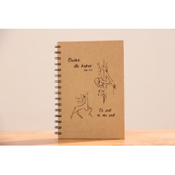 111-DAME DE BEBER A5 espiral kraft-KRAFT. Hojas lisas color crema. - BEB-208-KRA · PAP111