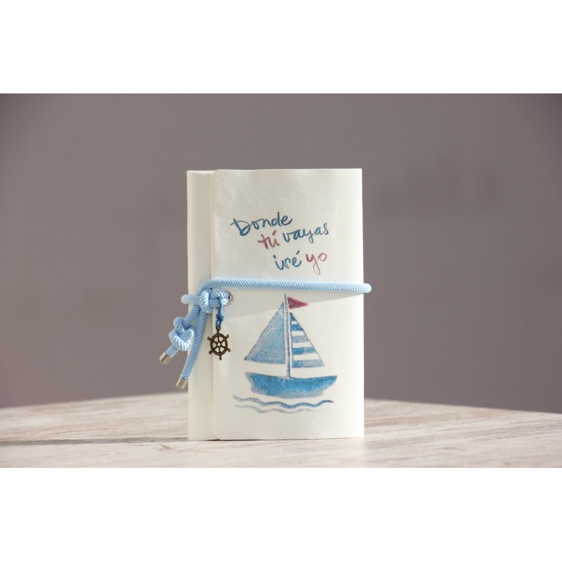 17-DONDE TU VAYAS YO IRÉ. Cuaderno corcho A6 funda ecopiel impresa. VAY-156 · PAP17