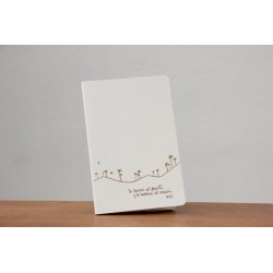 22-Te llevaré al desierto, te hablaré al corazón. A5 cosido hojas recicladas de carton de leche blan