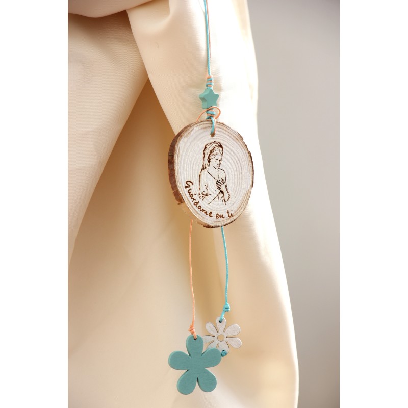 Medallón de la Virgen para cuna. Guárdame en ti. BEP-Flor · NENU105