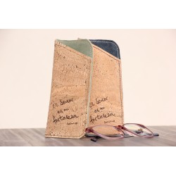 Funda para gafas de corcho: El Señor es mi fortaleza. Azul oscuro. ARTESANO. GAF-FOR-AZo · REG301