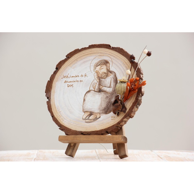 Icono de San José hombre de fe, descansaba en Dios PINTADO A MANO · ICO2203 · ARTE2203