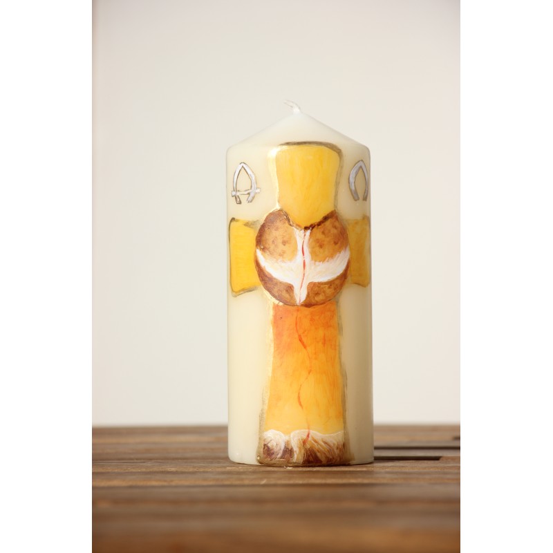 Velón Pascua-pan partido. PINTADO A MANO. CiP007pp · ARTE6107