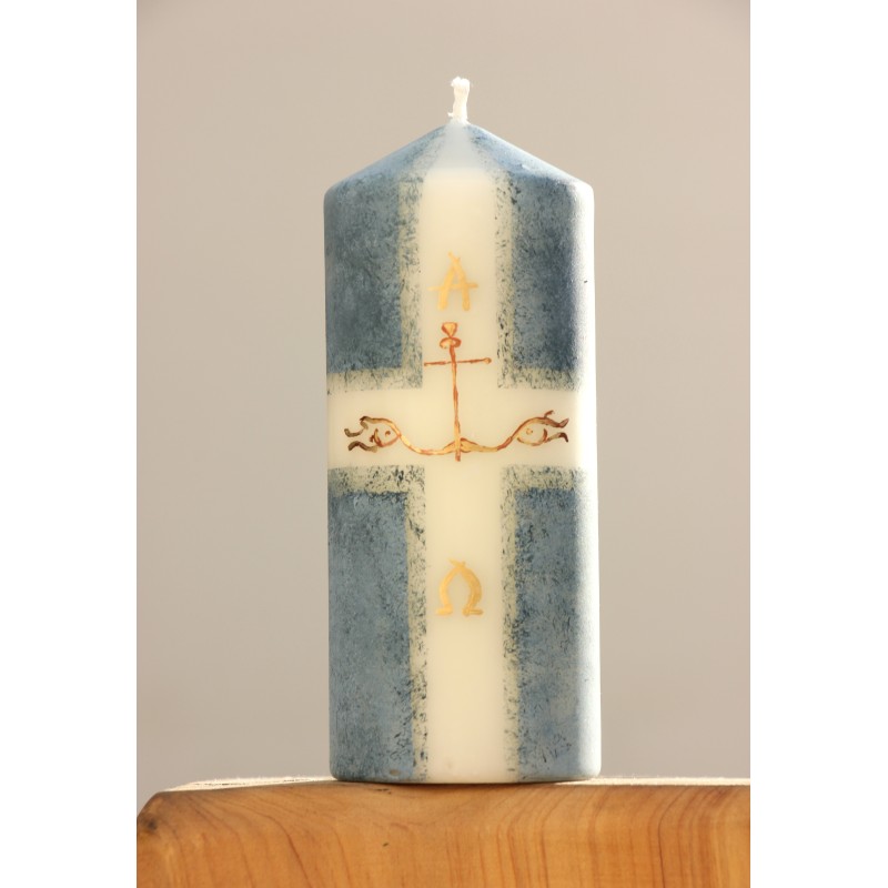 Velón Pascua-ancla. PINTADO A MANO. CiP007an · ARTE6105