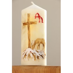 Velón Pascua-ciervas. PINTADO A MANO. CiP007ci · ARTE6106