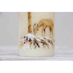 Velón Pascua-ciervas. PINTADO A MANO. CiP007ci · ARTE6106