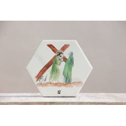 Azulejo: Via crucis IV estación. VIA-4azu · ARTE7001