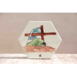 Azulejo: Via crucis VII estación. VIA-7azu · ARTE7001